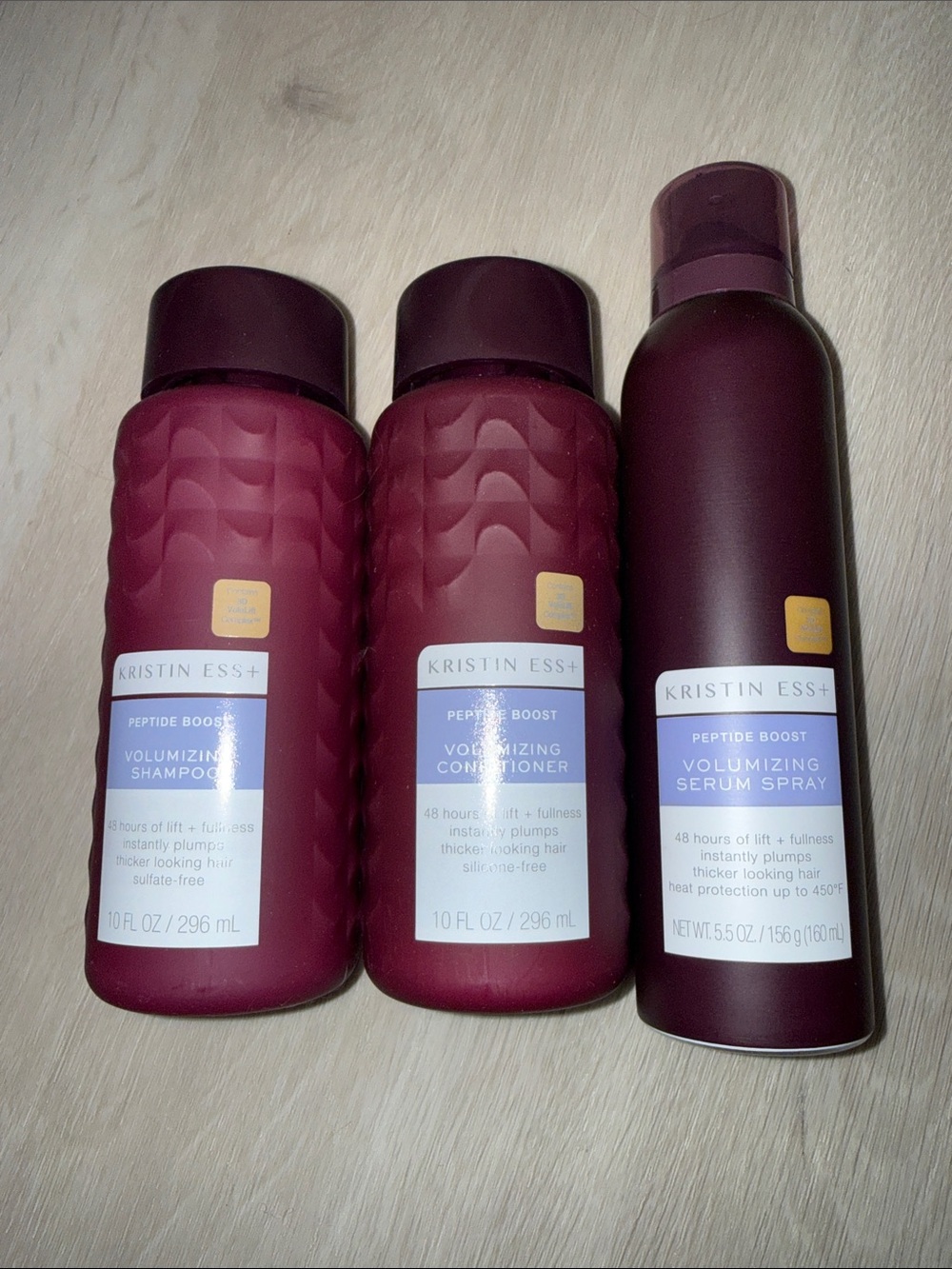 Kristin Ess Peptide Boost Volumizing Set - shampoo, conditioner, serum spray